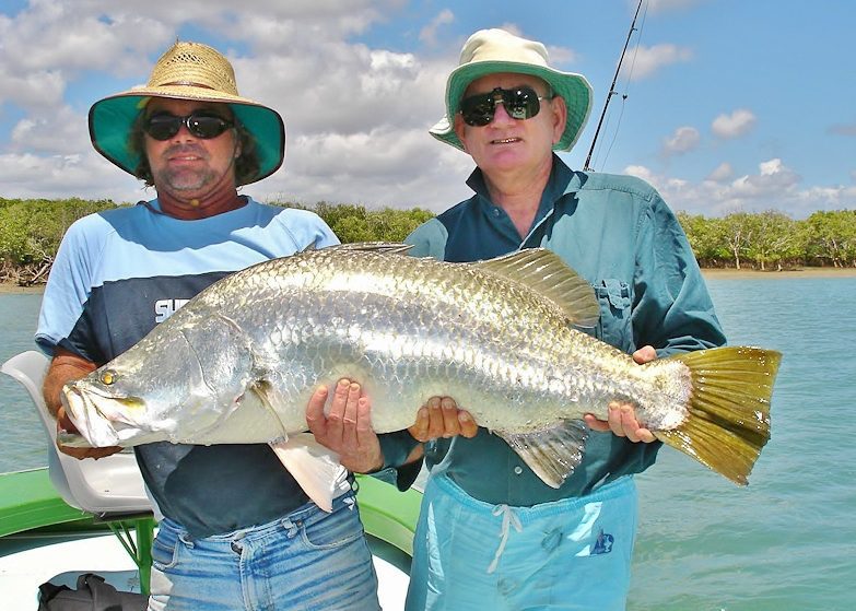 Oceanic barra caught on a rock bar