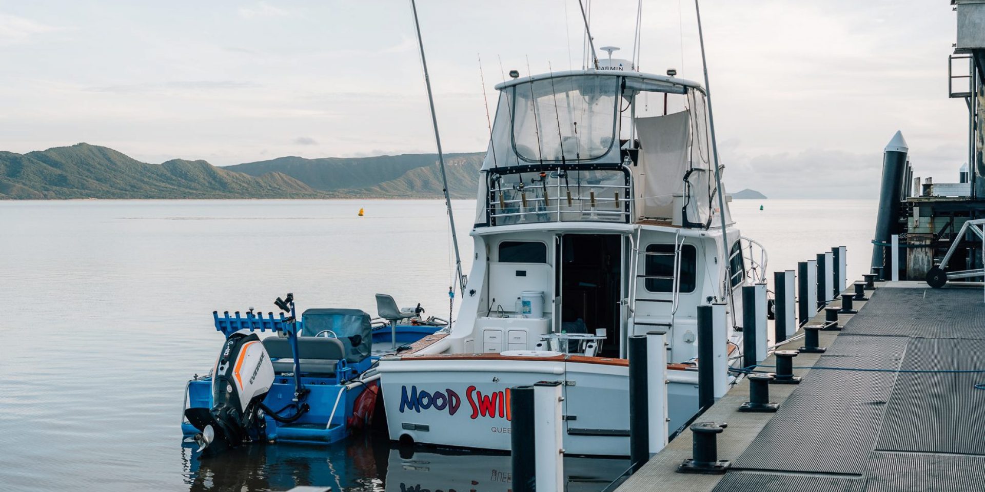 Tied up for our one week in Cooktown at Jim and Ann's wharf.