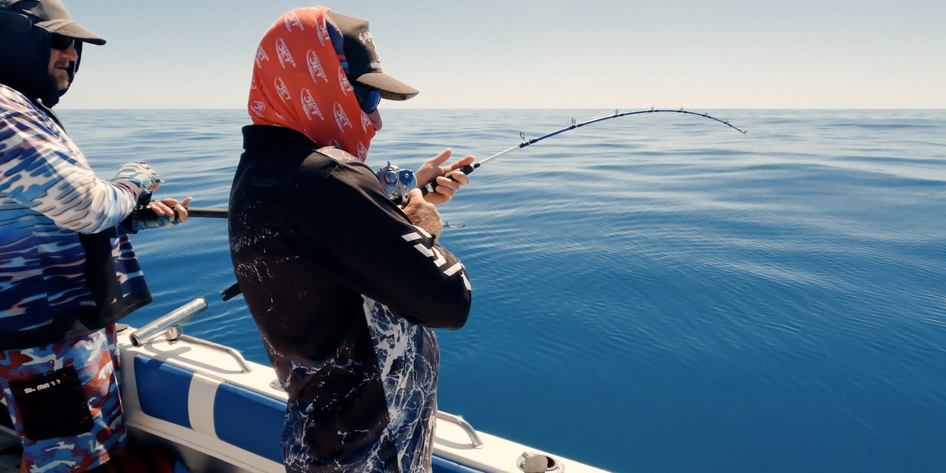 Angler fishing for Red Emperor in Central Queensland.